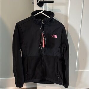 The North Face Black Jacket with Pink Logo & breast cancer ribbon